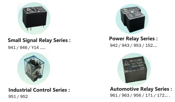 Hsinda Precision relay lineup &mdash; signal, PCB power, automotive and latching relays